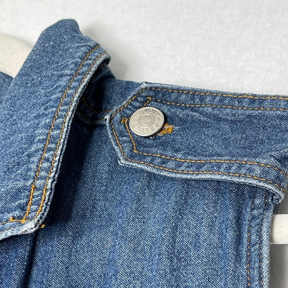 90s Vintage Revolt Jeans Denim Sleeveless Pants Romper Denim Jumpsuit Rare Find - Picture 5 of 6